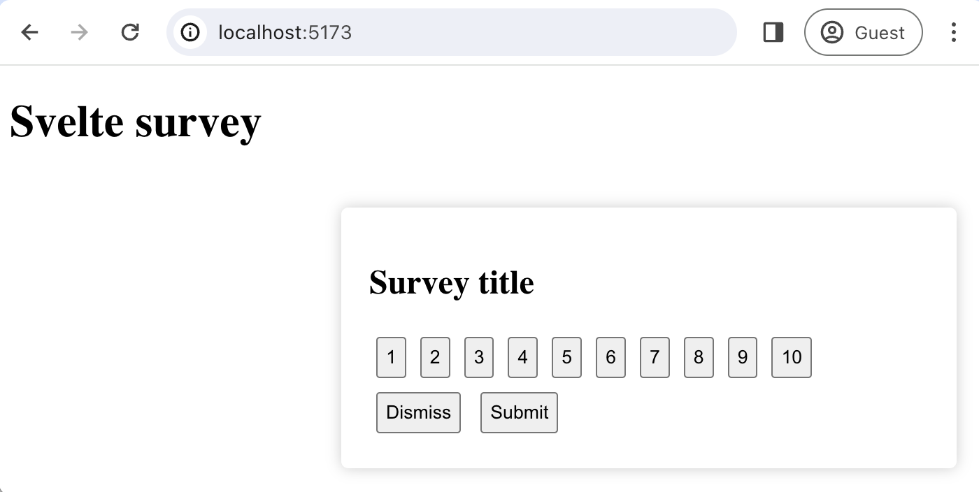 Custom survey UI